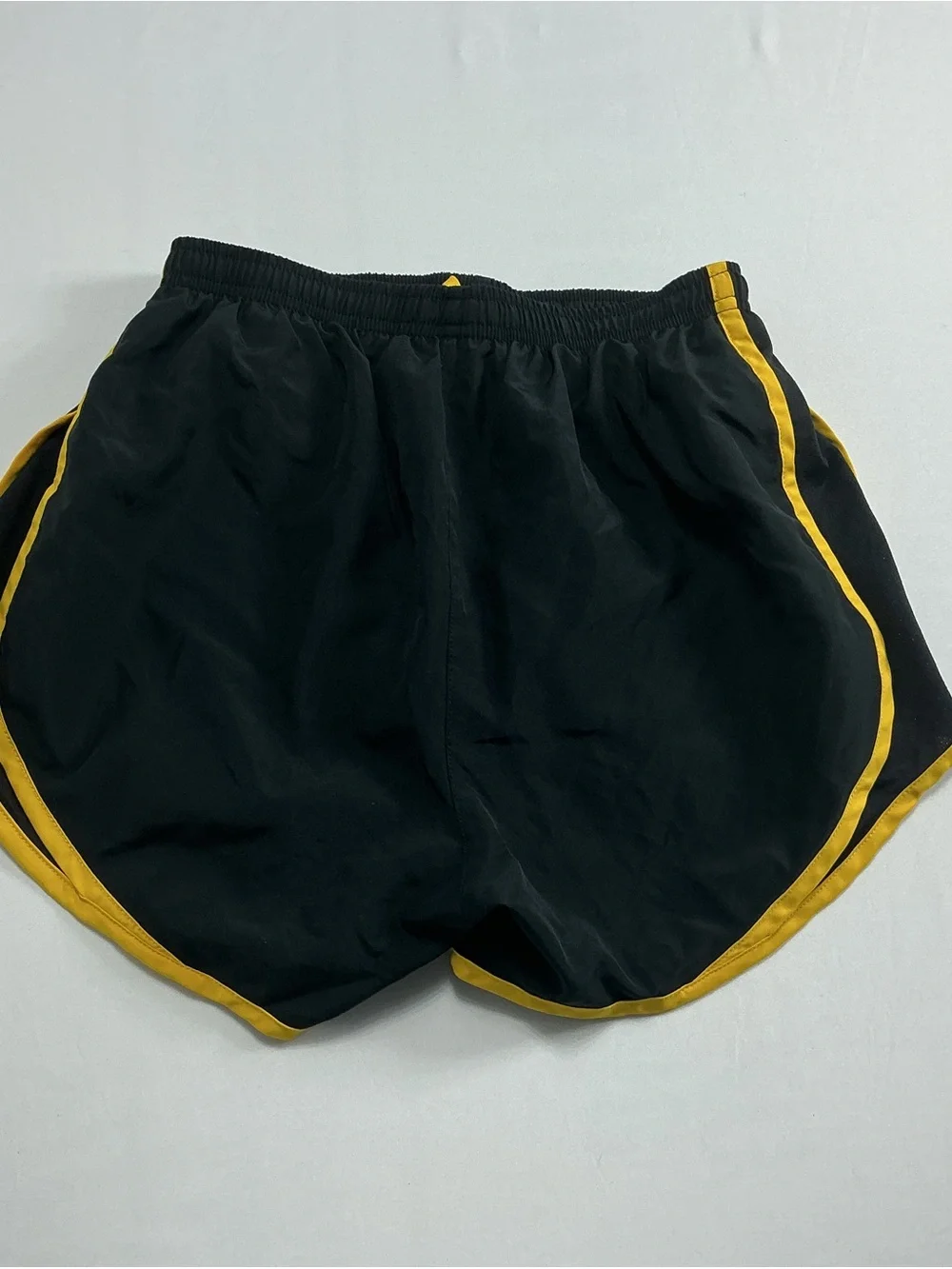 Nike Black Athletic Shorts with Yellow Trim - Picture 2 of 5